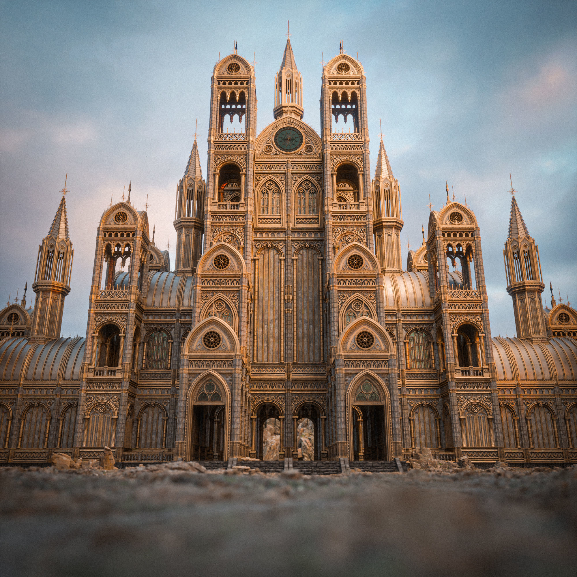 GOTHIC MODULAR BUILDING 9 Low-poly 3D model_2