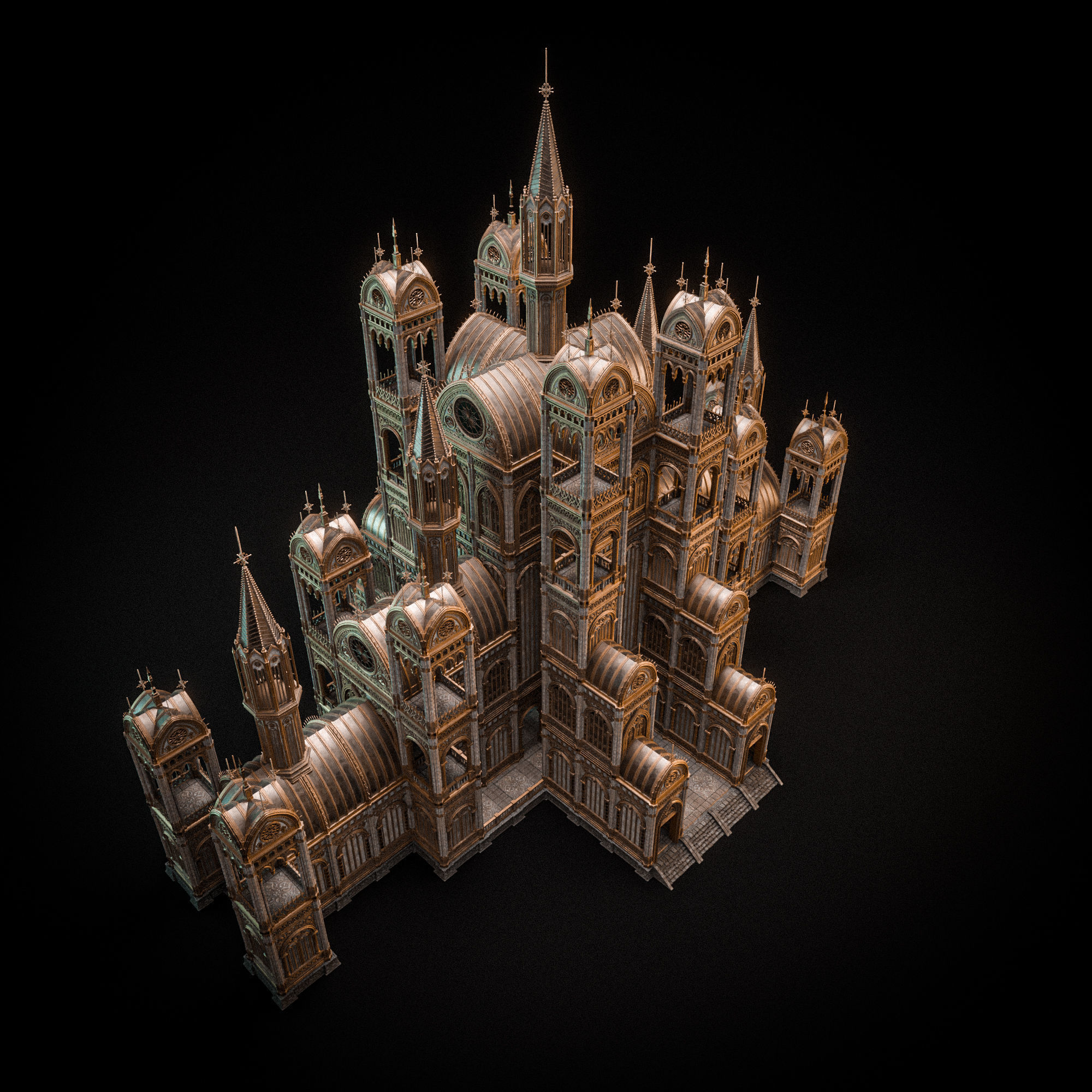 GOTHIC MODULAR BUILDING 9 Low-poly 3D model_13