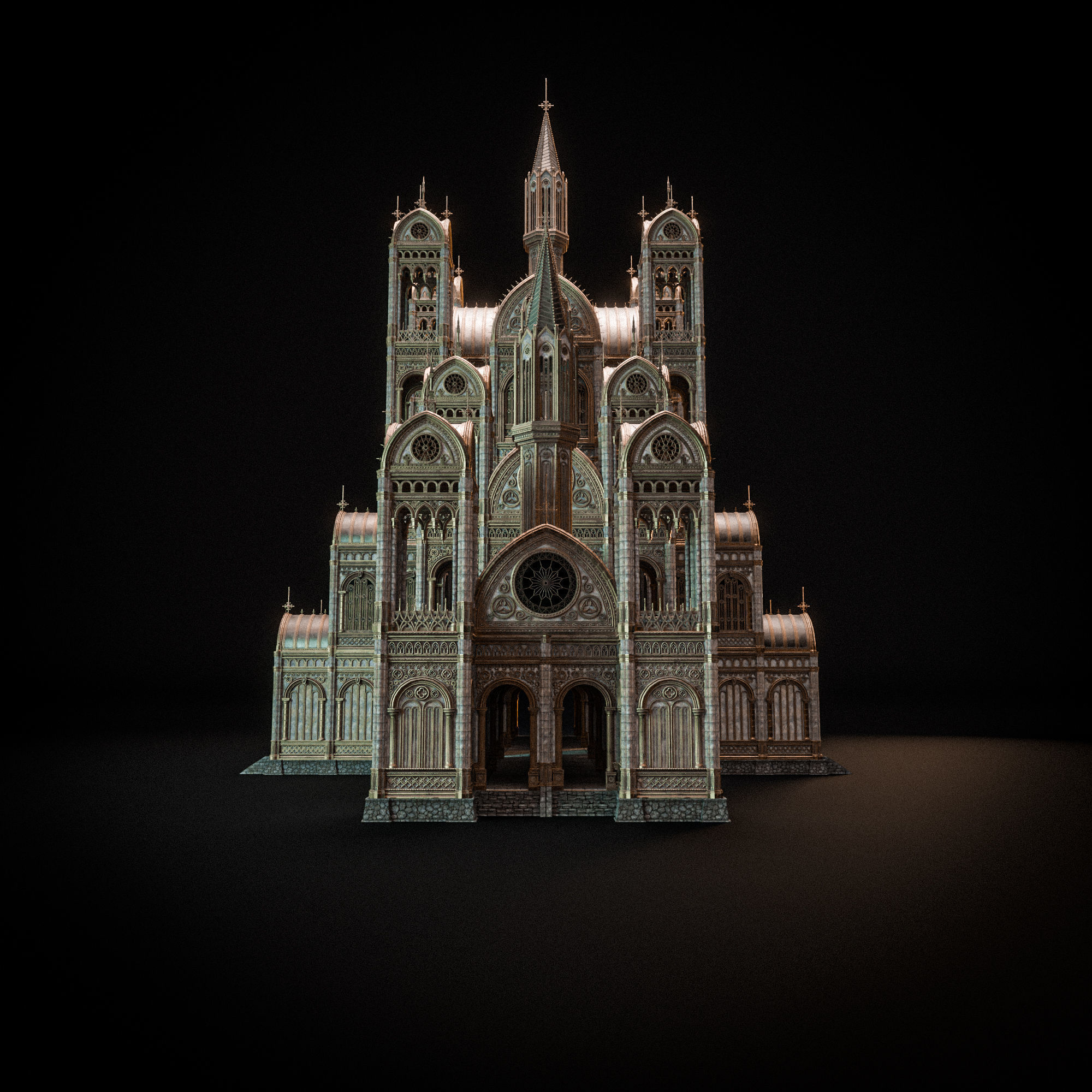 GOTHIC MODULAR BUILDING 9 Low-poly 3D model_11