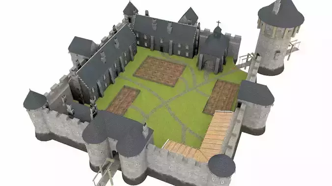 XIIIth century French Castle 3D model