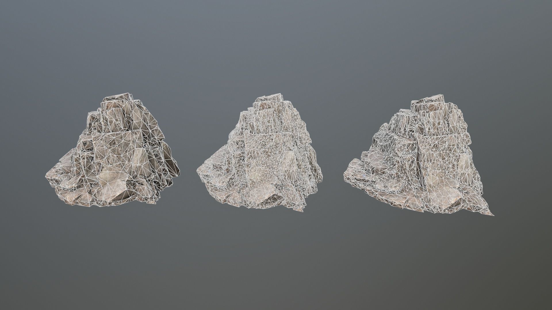 desert rocks Low-poly 3D model_11
