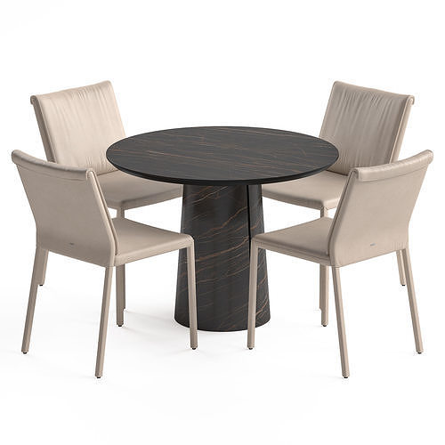 Cattelanitalia Cubakeramik table Italia chair 3D model
