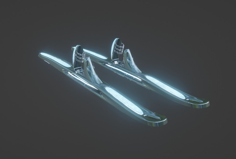 Future Ski Low-poly 3D model_1