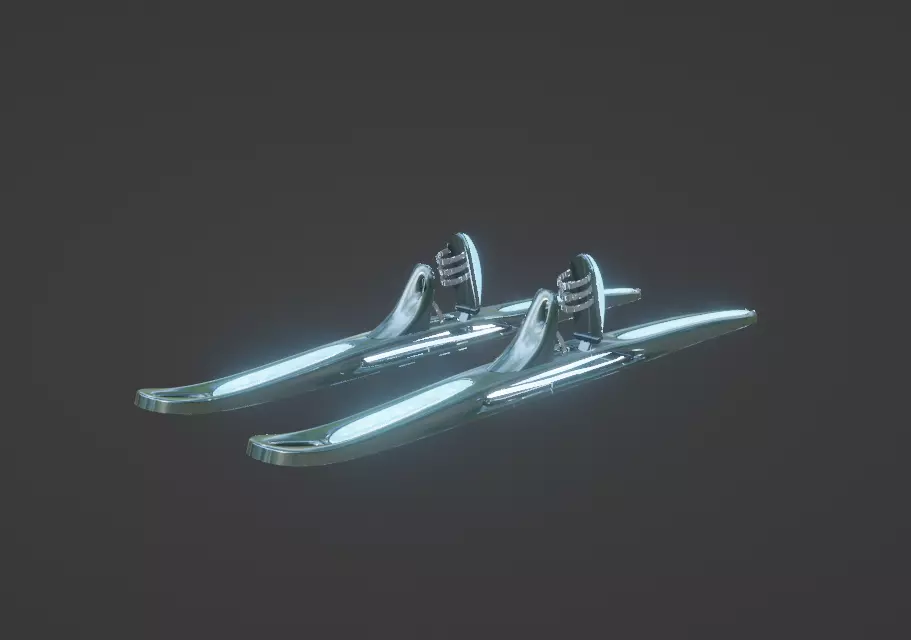 Future Ski Low-poly 3D model_0
