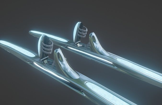 Future Ski Low-poly 3D model 3