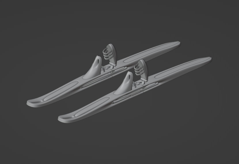 Future Ski Low-poly 3D model_5