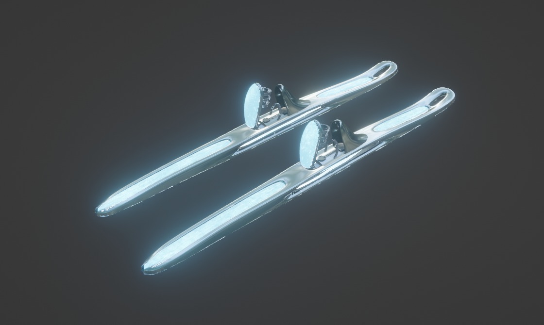 Future Ski Low-poly 3D model_4