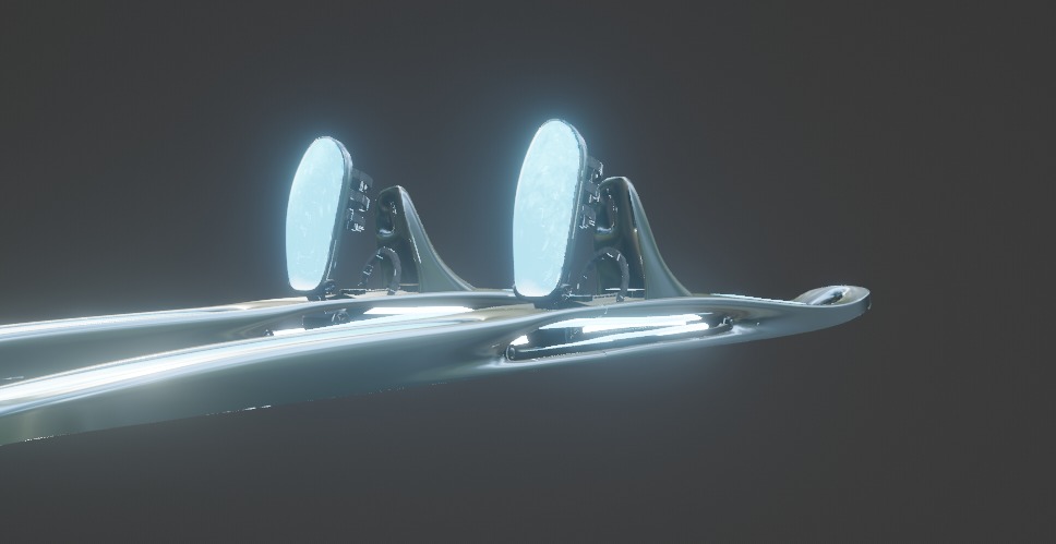 Future Ski Low-poly 3D model_3