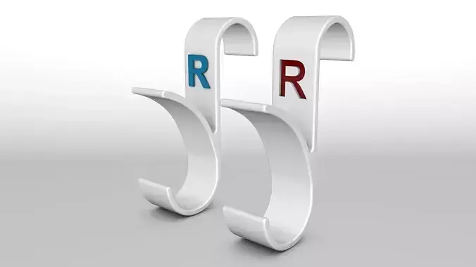 Letter R 3D Printed Towel Hook Wall Hanger  3D print model 3D print model