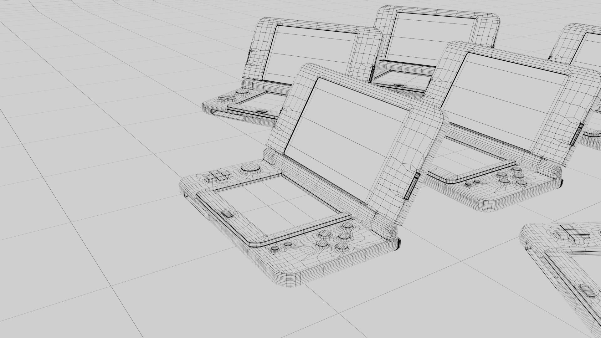 Nintendo 3Ds colors Low-poly 3D model_8