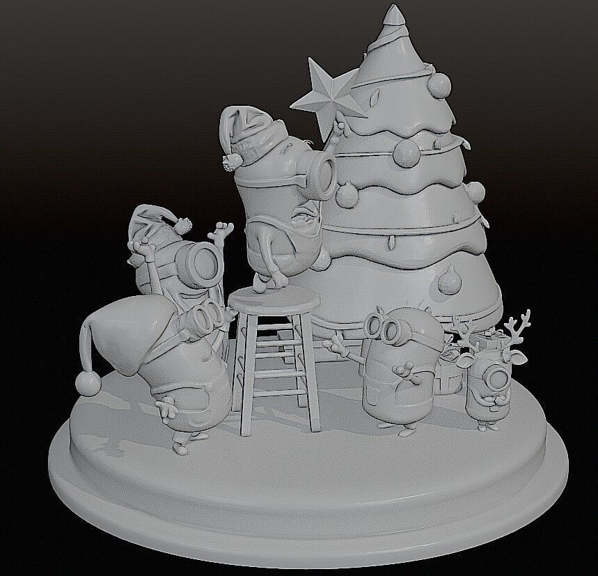 MINIONS CHRISTMAS TREE DIORAMA 3D print model_9