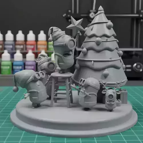 MINIONS CHRISTMAS TREE DIORAMA 3D print model