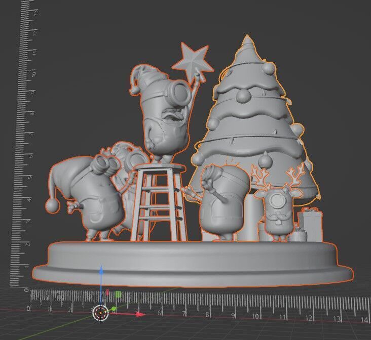 MINIONS CHRISTMAS TREE DIORAMA 3D print model_3