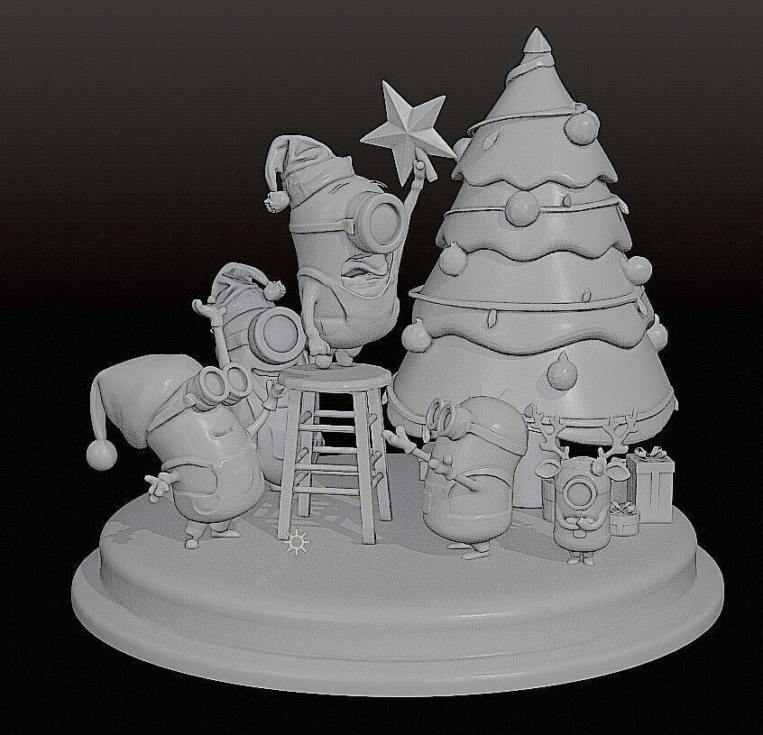 MINIONS CHRISTMAS TREE DIORAMA 3D print model_4