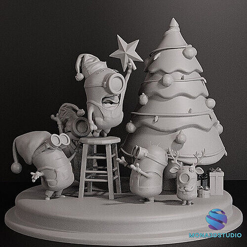 MINIONS CHRISTMAS TREE DIORAMA 3D print model