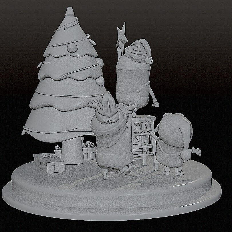 MINIONS CHRISTMAS TREE DIORAMA 3D print model_8
