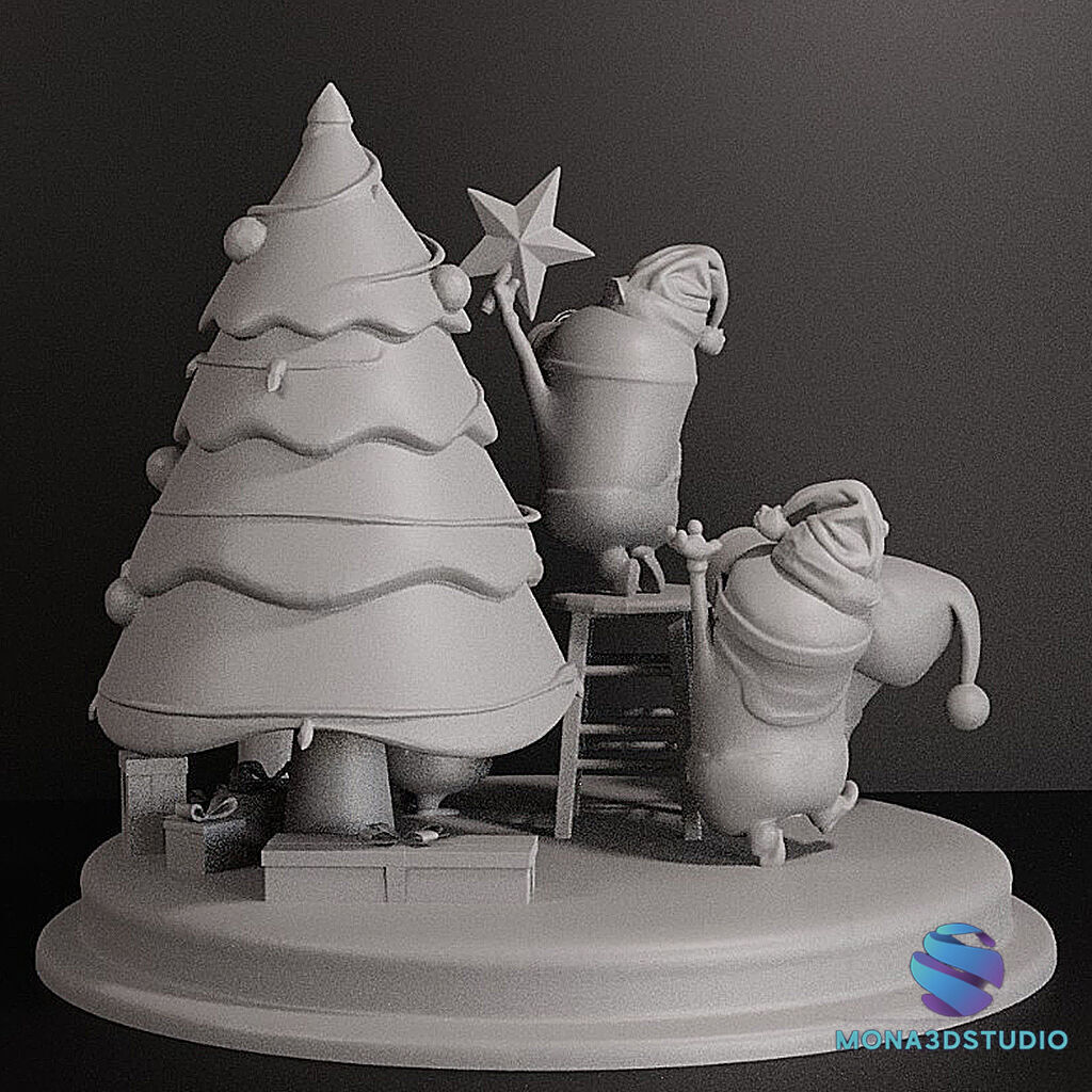 MINIONS CHRISTMAS TREE DIORAMA 3D print model_2