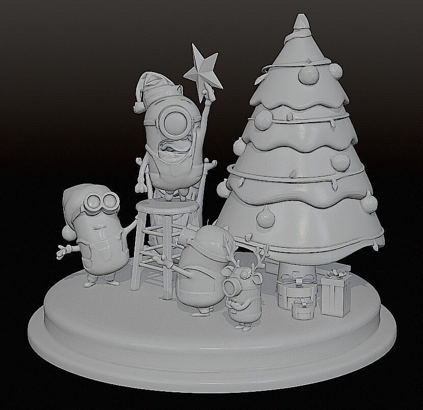 MINIONS CHRISTMAS TREE DIORAMA 3D print model_5