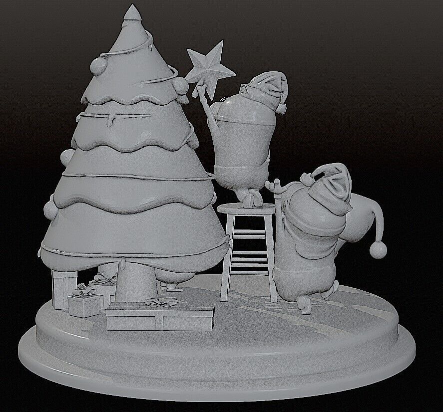 MINIONS CHRISTMAS TREE DIORAMA 3D print model_7
