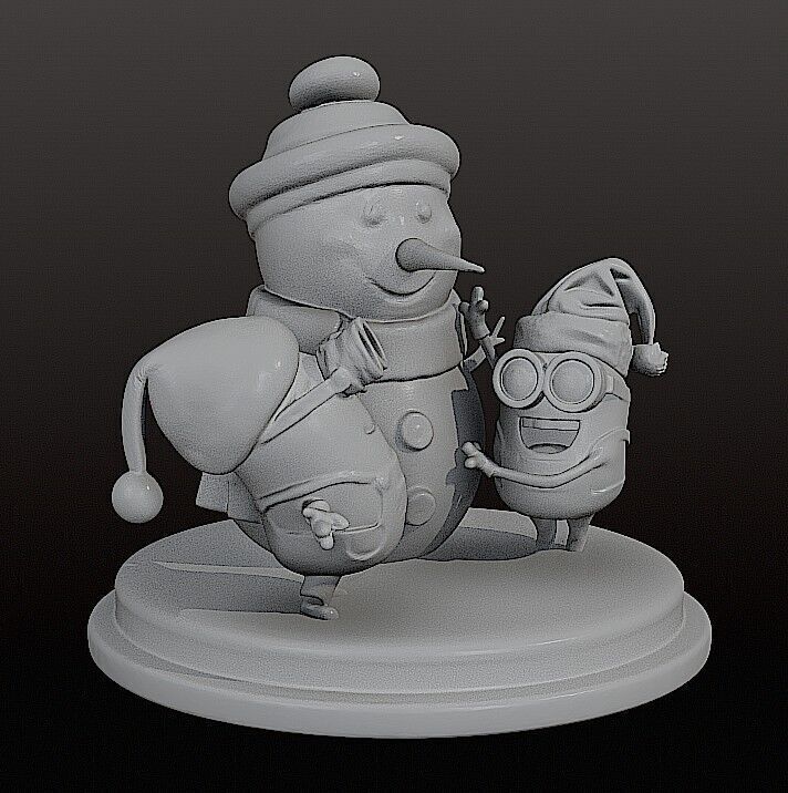 MINIONS SNOWMAN 3D print model_4