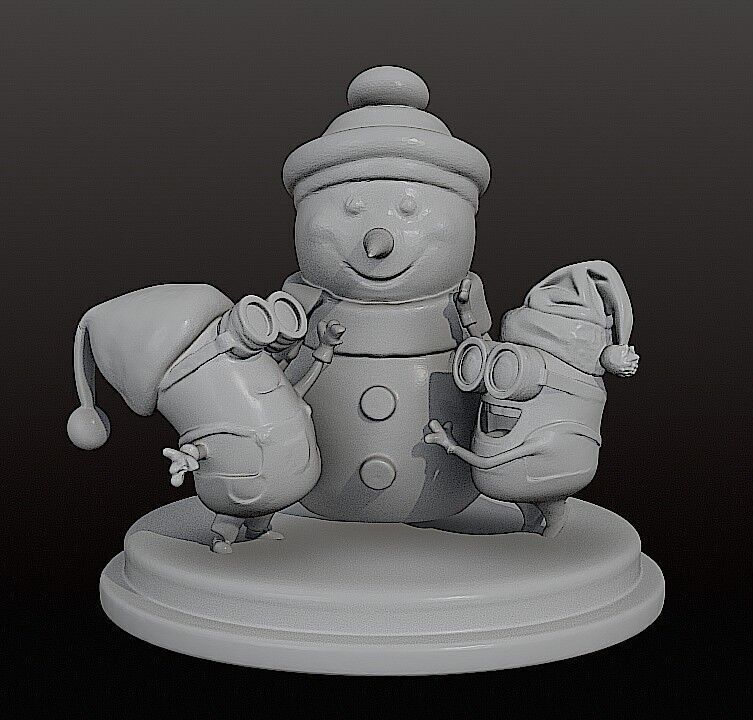 MINIONS SNOWMAN 3D print model_3