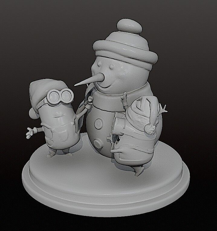 MINIONS SNOWMAN 3D print model_7