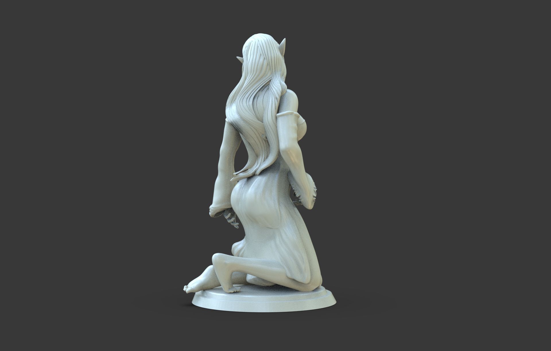 Elf girl Sculpture 3D print model_3