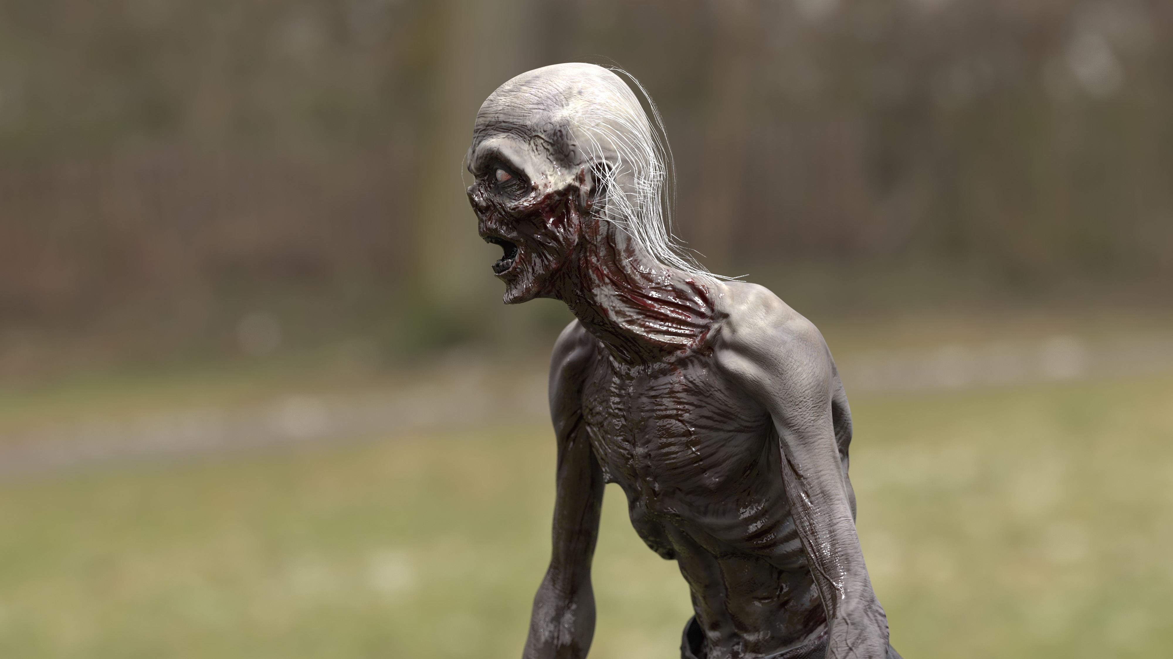 CREEPY ZOMBIE Low-poly 3D model_2