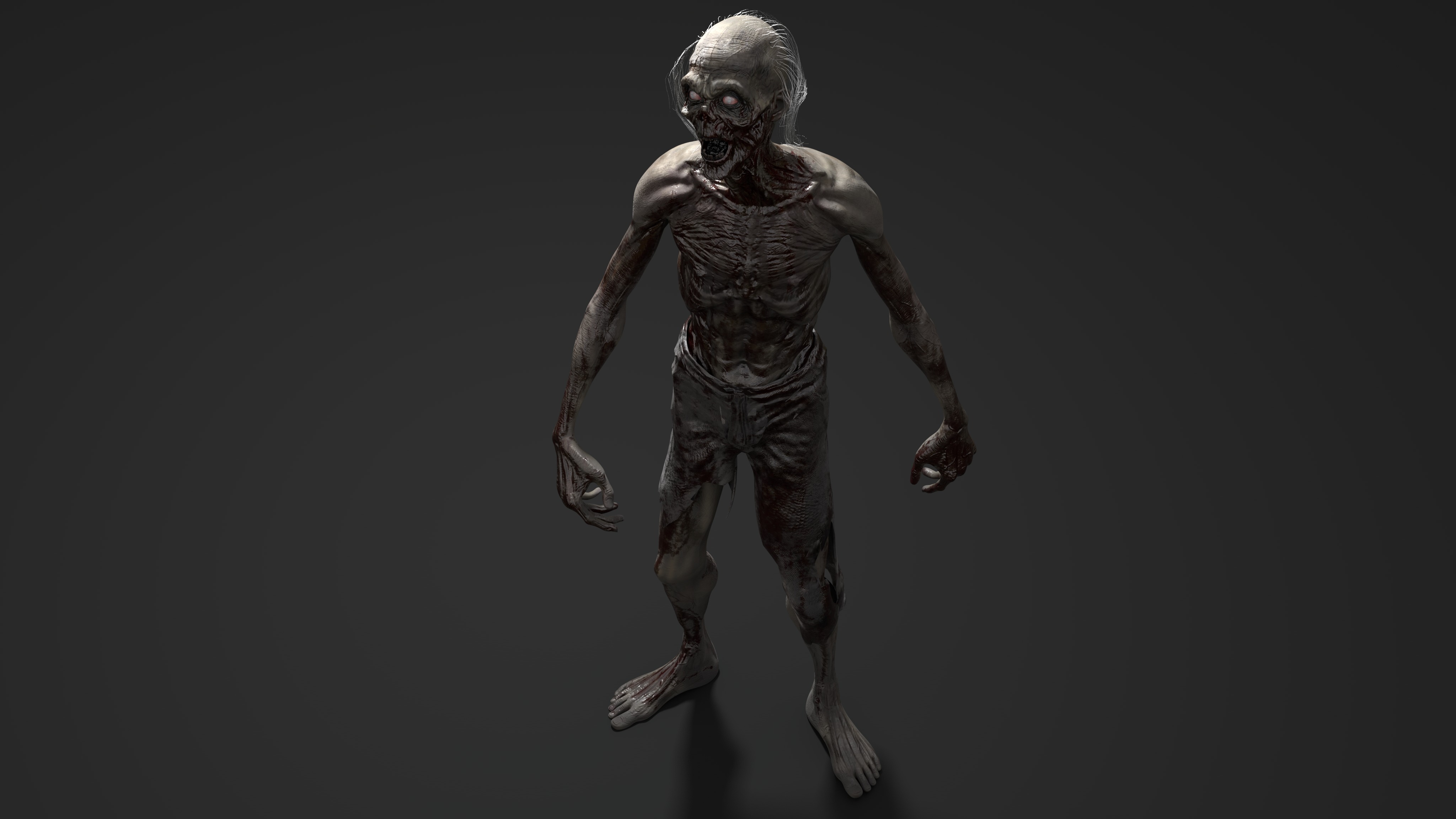 CREEPY ZOMBIE Low-poly 3D model_11