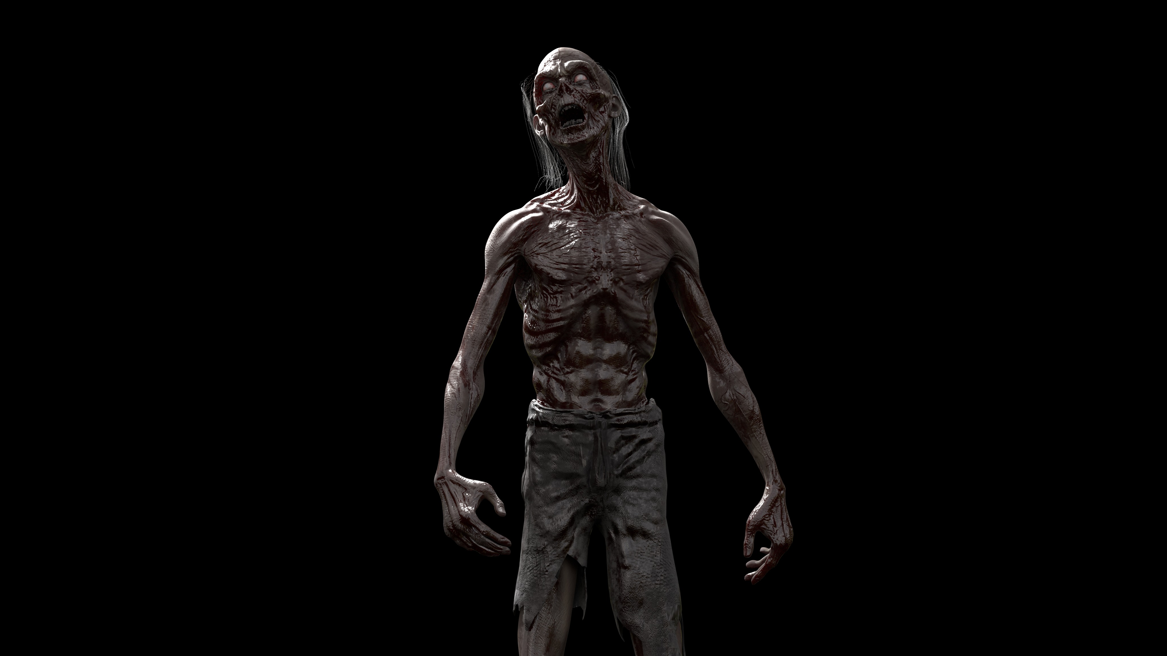 CREEPY ZOMBIE Low-poly 3D model_10
