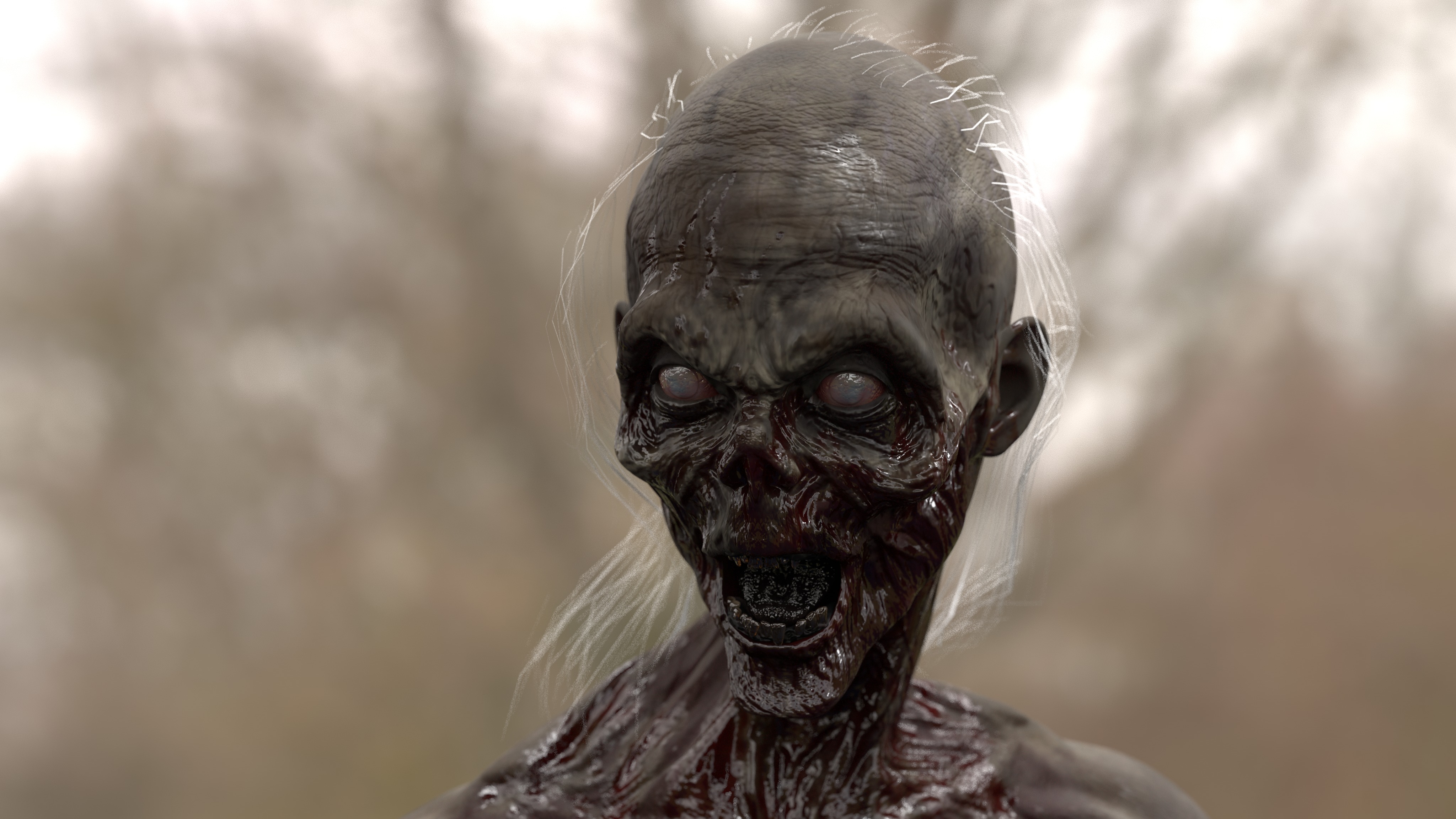 CREEPY ZOMBIE Low-poly 3D model_4