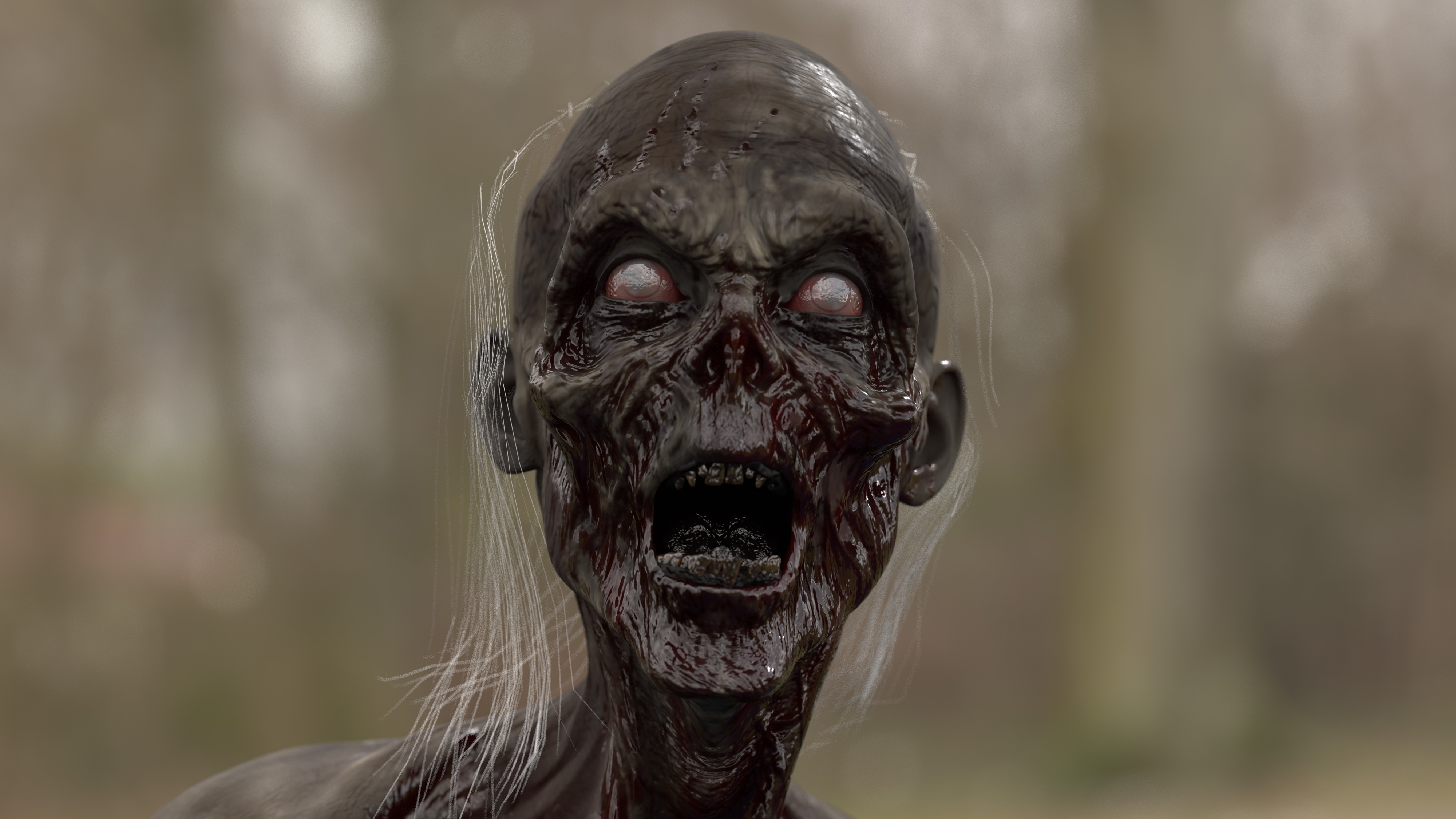 CREEPY ZOMBIE Low-poly 3D model_3