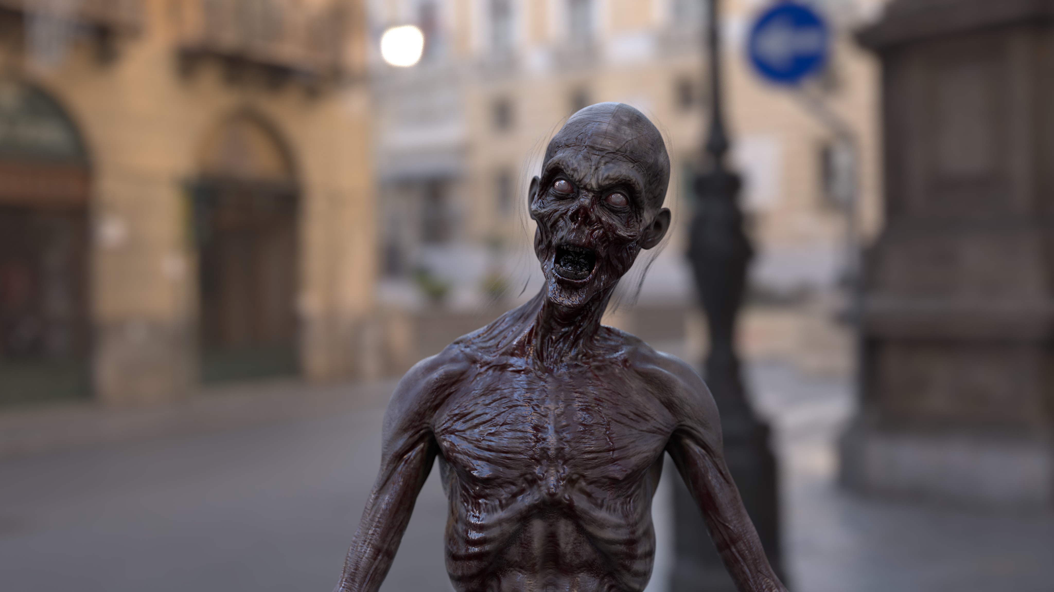 CREEPY ZOMBIE Low-poly 3D model_8
