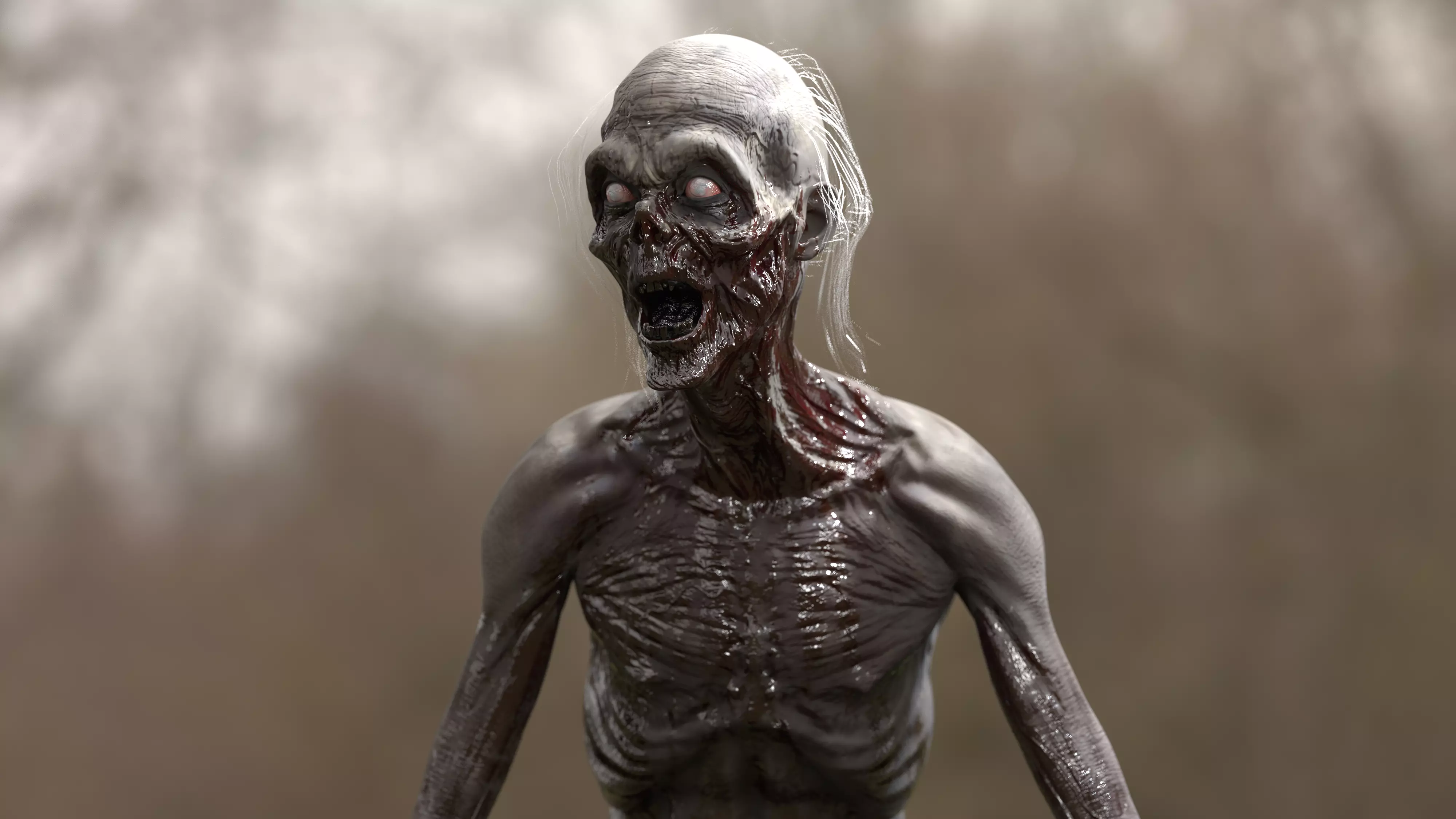 CREEPY ZOMBIE Low-poly 3D model_0
