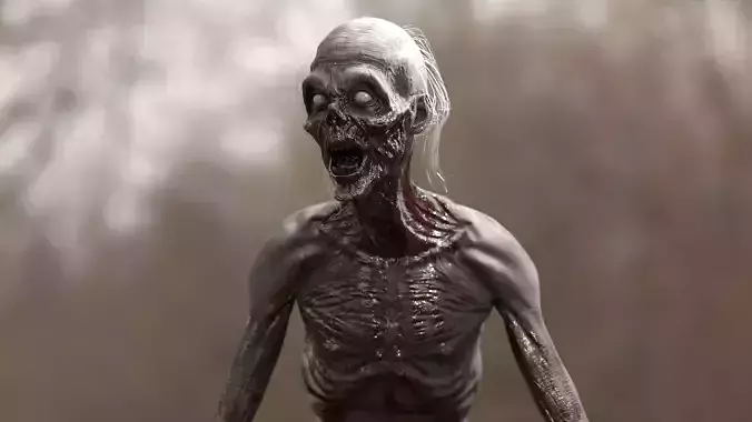 CREEPY ZOMBIE Low-poly 3D model