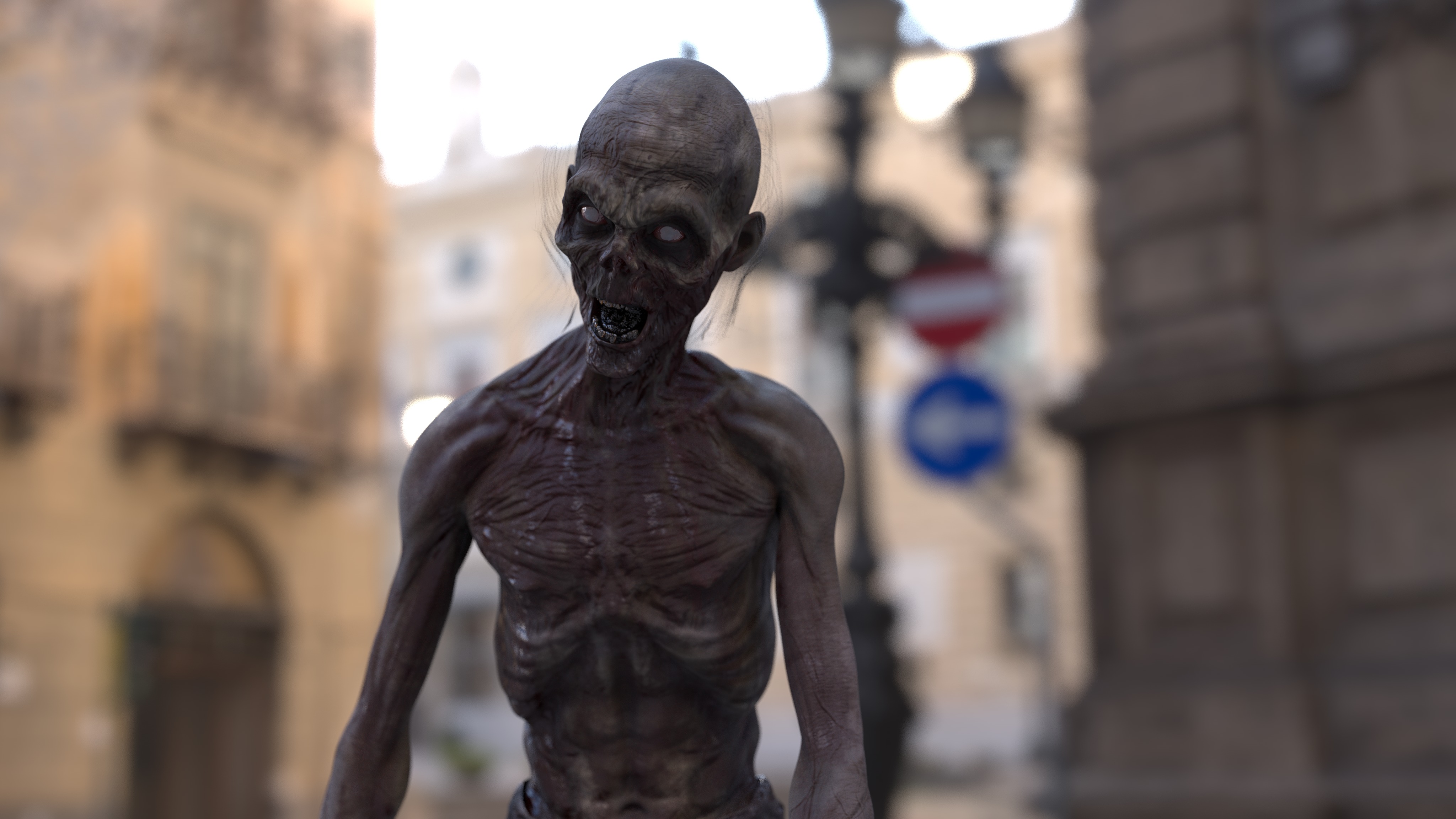CREEPY ZOMBIE Low-poly 3D model_6