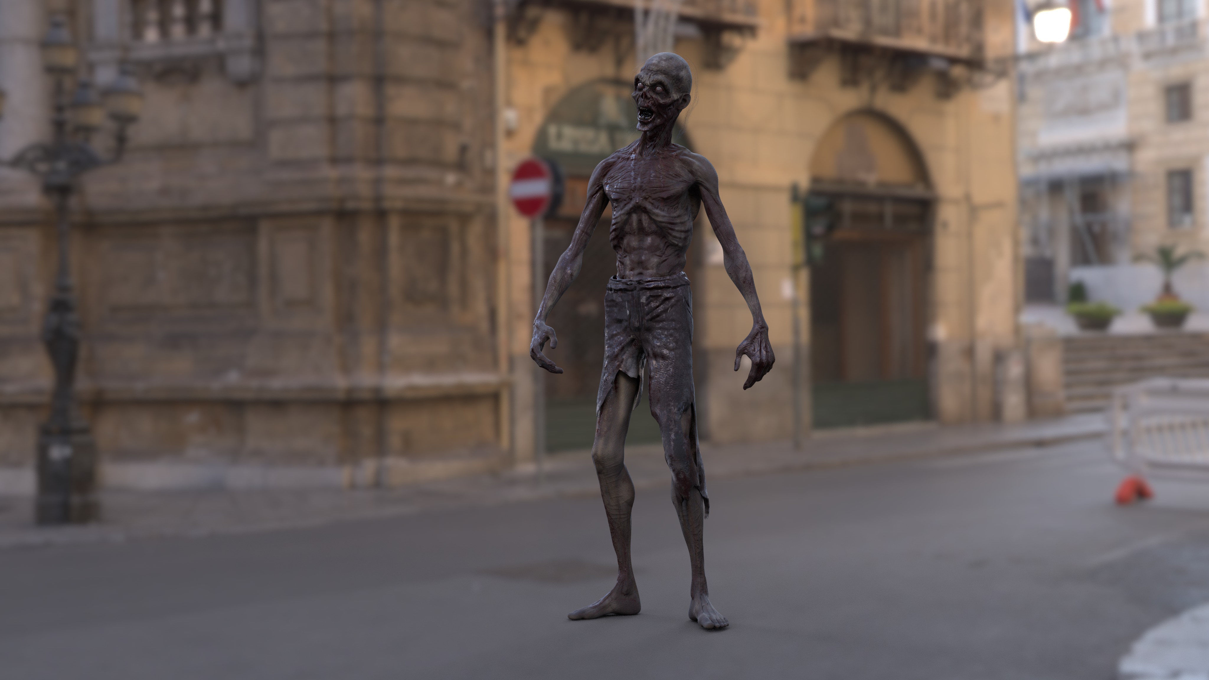 CREEPY ZOMBIE Low-poly 3D model_7