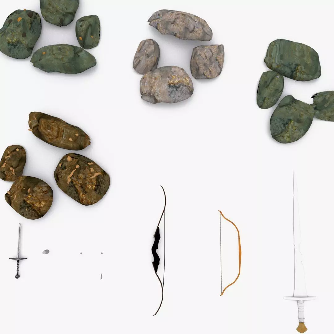 Medieval Weapon and Item pack Low-poly 3D model_0