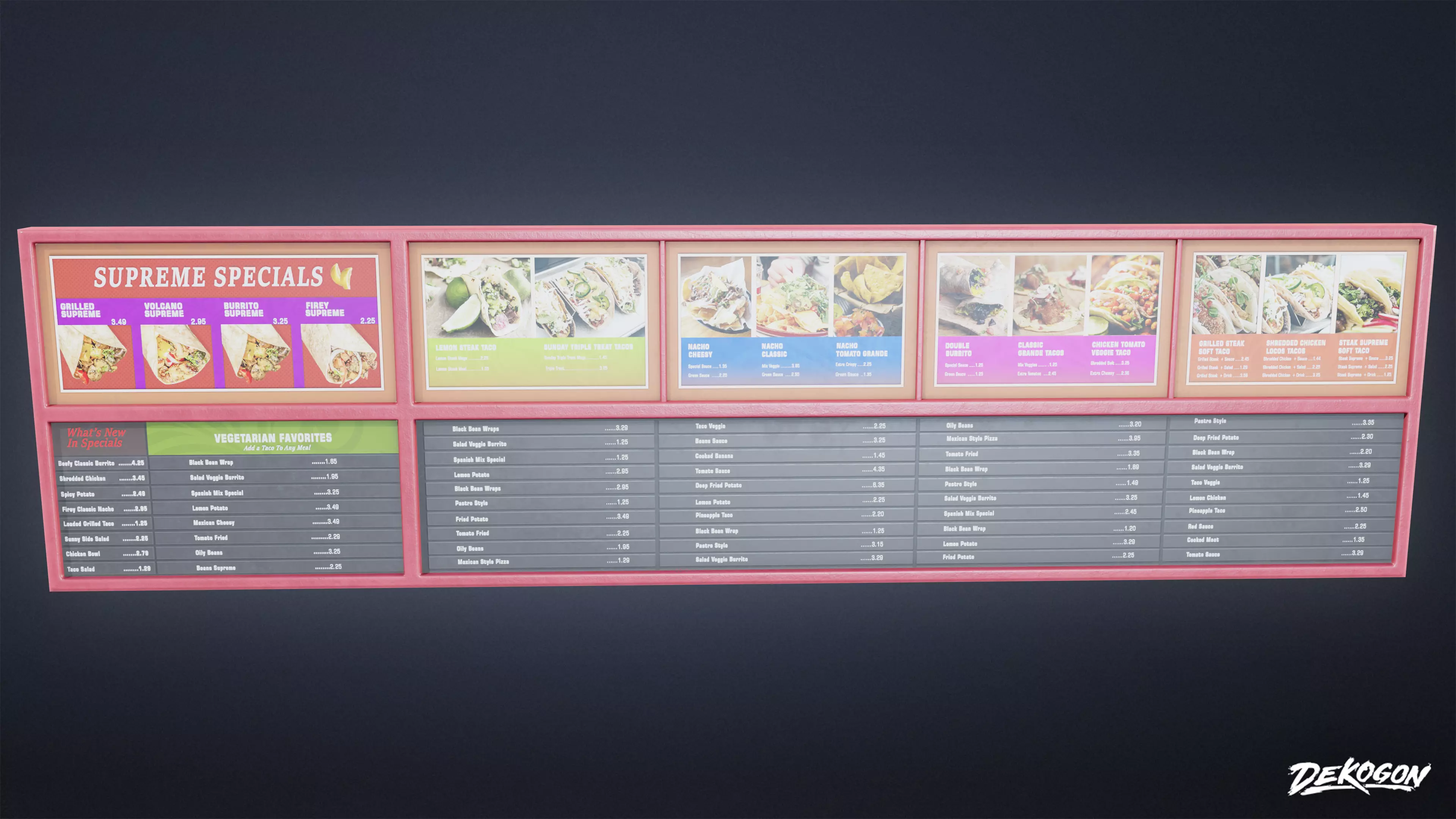 SHOPPING AND GROCERY - Fast Food Menu 01 - LOW POLY Low-poly 3D model