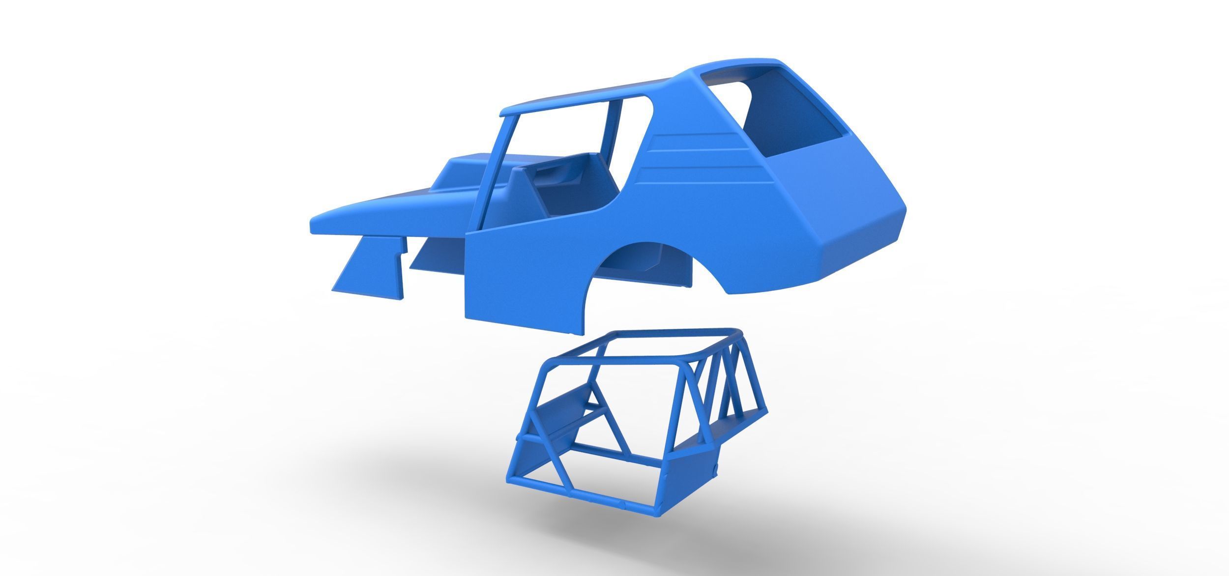 Shell of Vintage Northeast Dirt Modified stock car Scale 1 to 25 3D print model_20