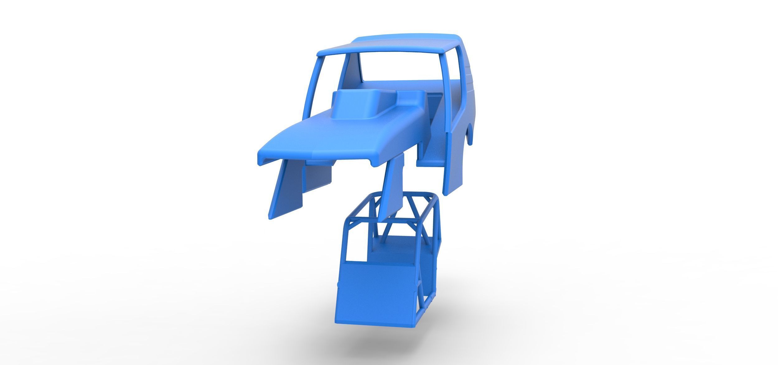 Shell of Vintage Northeast Dirt Modified stock car Scale 1 to 25 3D print model_18