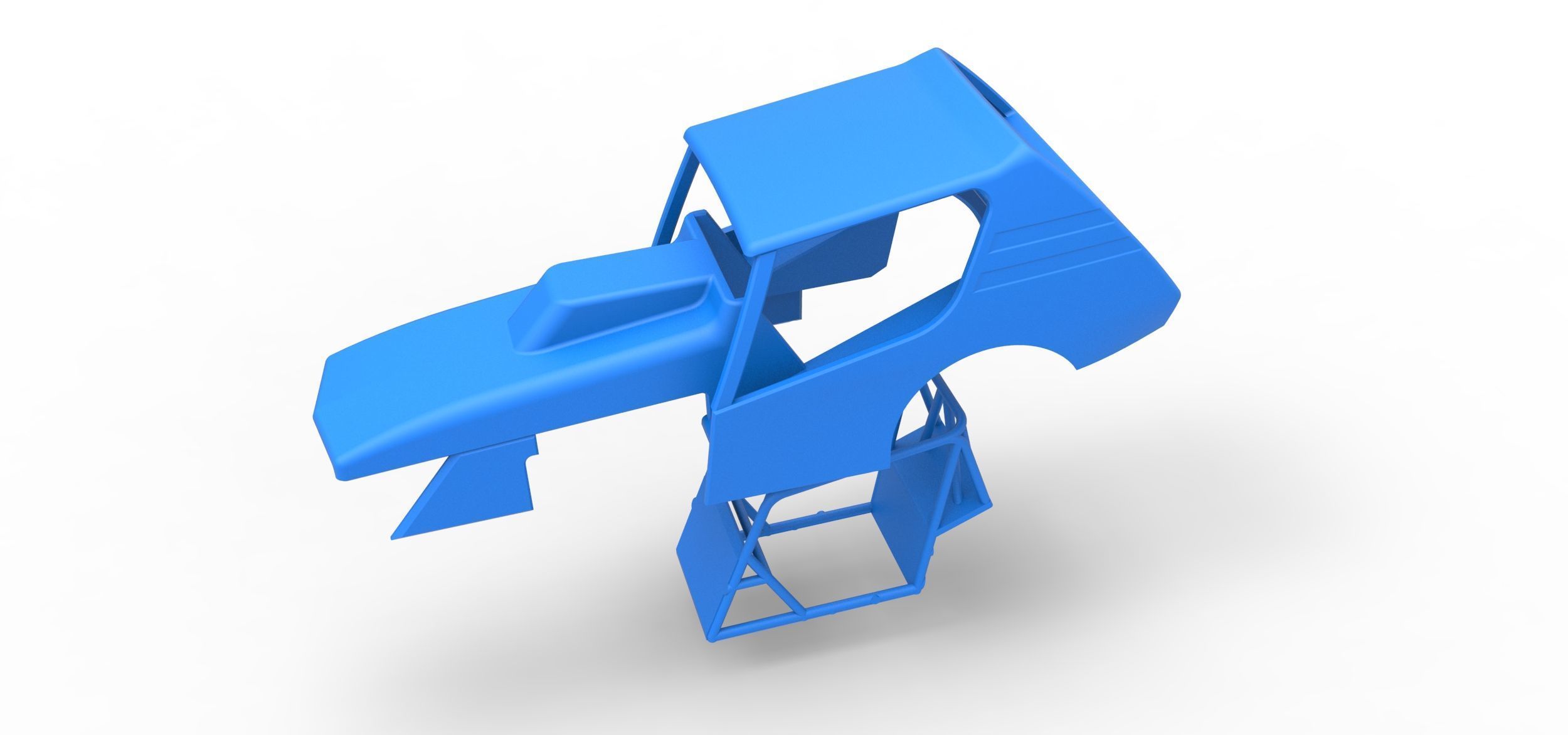 Shell of Vintage Northeast Dirt Modified stock car Scale 1 to 25 3D print model_16