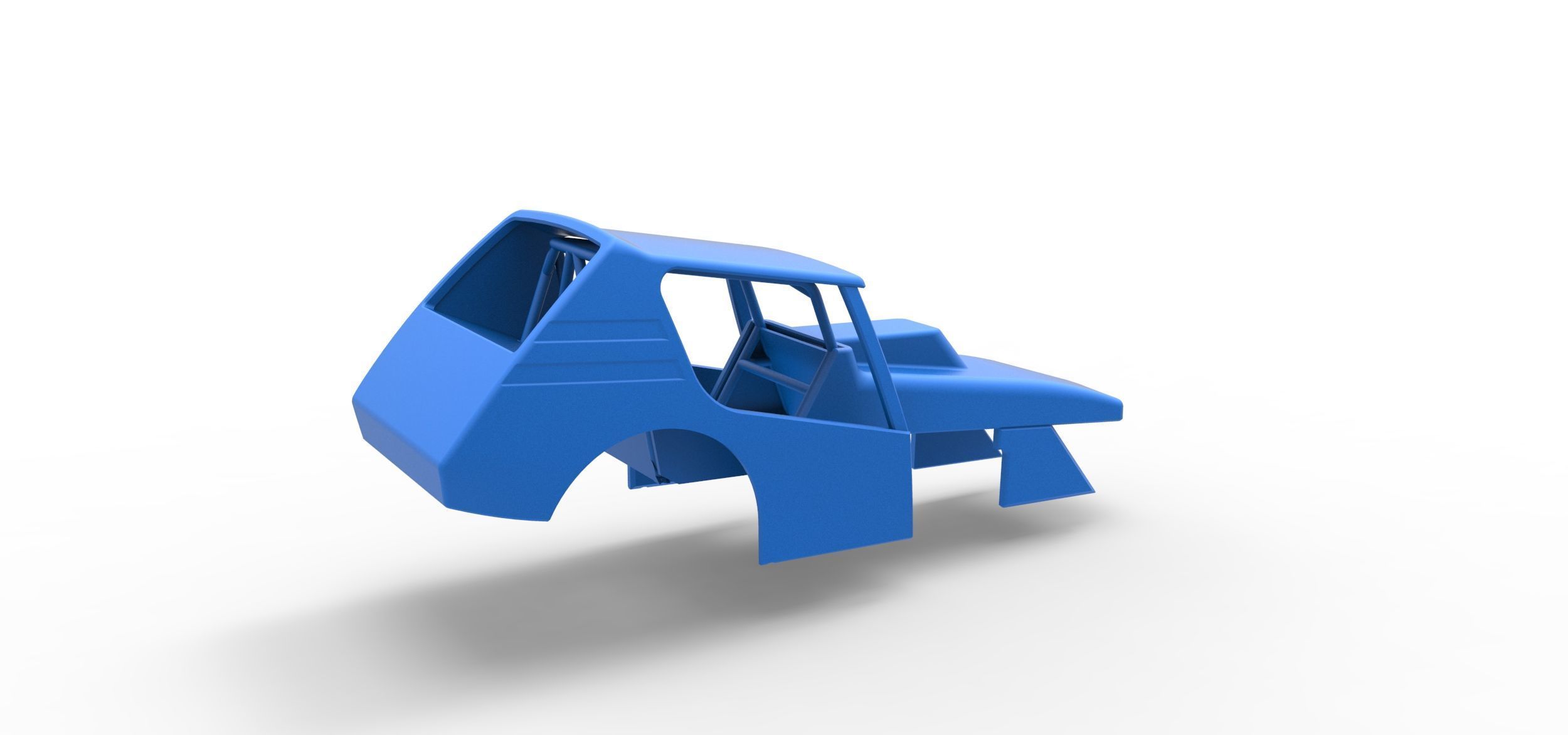 Shell of Vintage Northeast Dirt Modified stock car Scale 1 to 25 3D print model_12