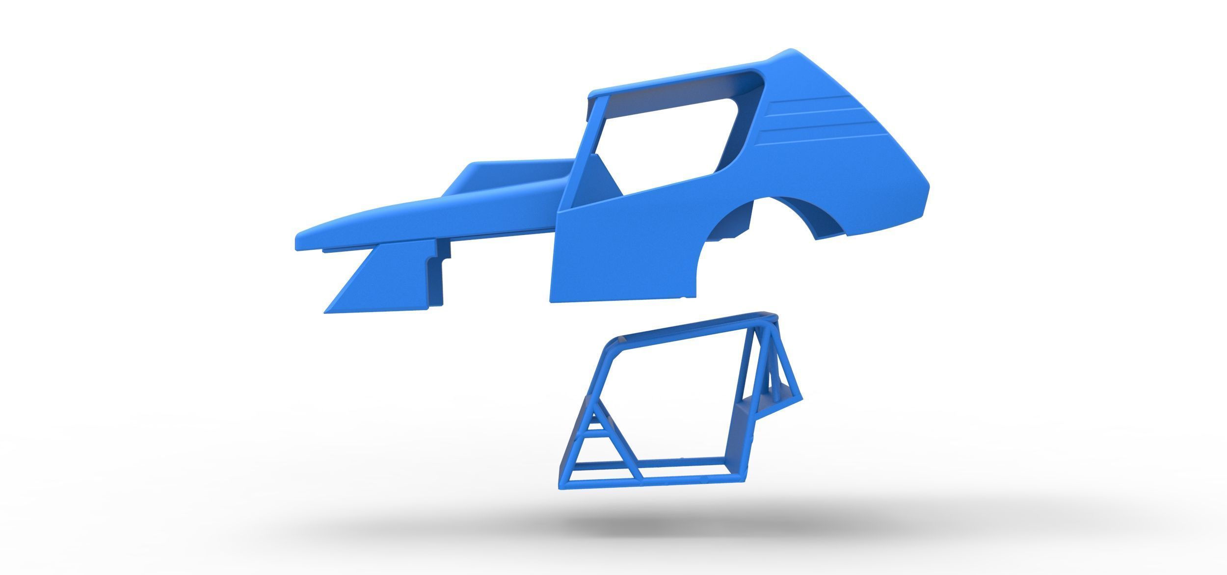 Shell of Vintage Northeast Dirt Modified stock car Scale 1 to 25 3D print model_19