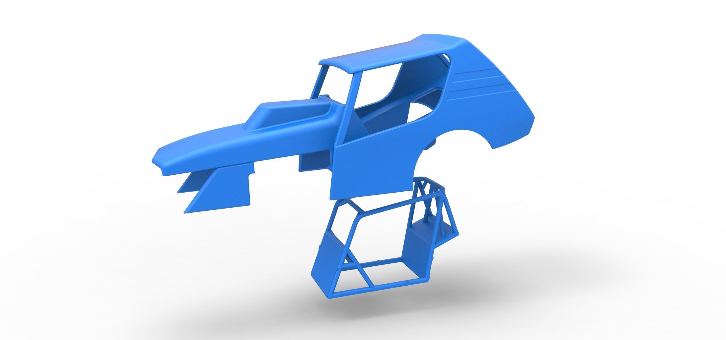 Shell of Vintage Northeast Dirt Modified stock car Scale 1 to 25 3D print model_15