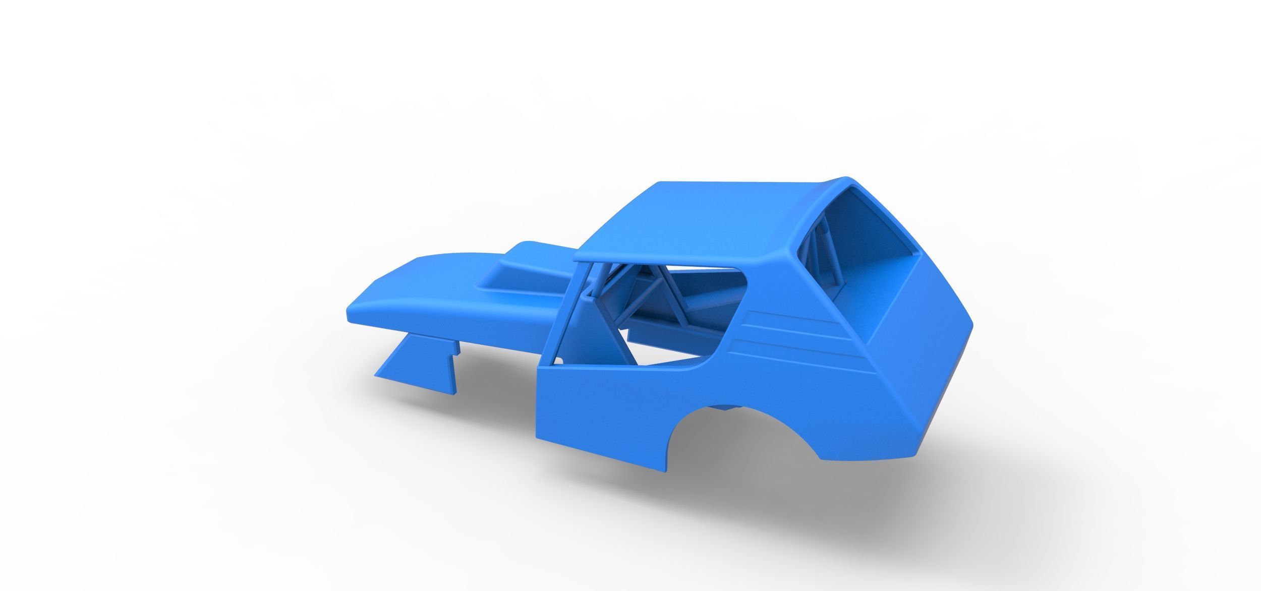 Shell of Vintage Northeast Dirt Modified stock car Scale 1 to 25 3D print model_8