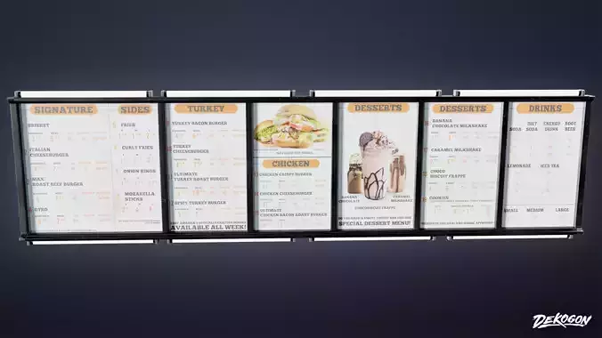 SHOPPING AND GROCERY - Fast Food Menu 02 - LOW POLY