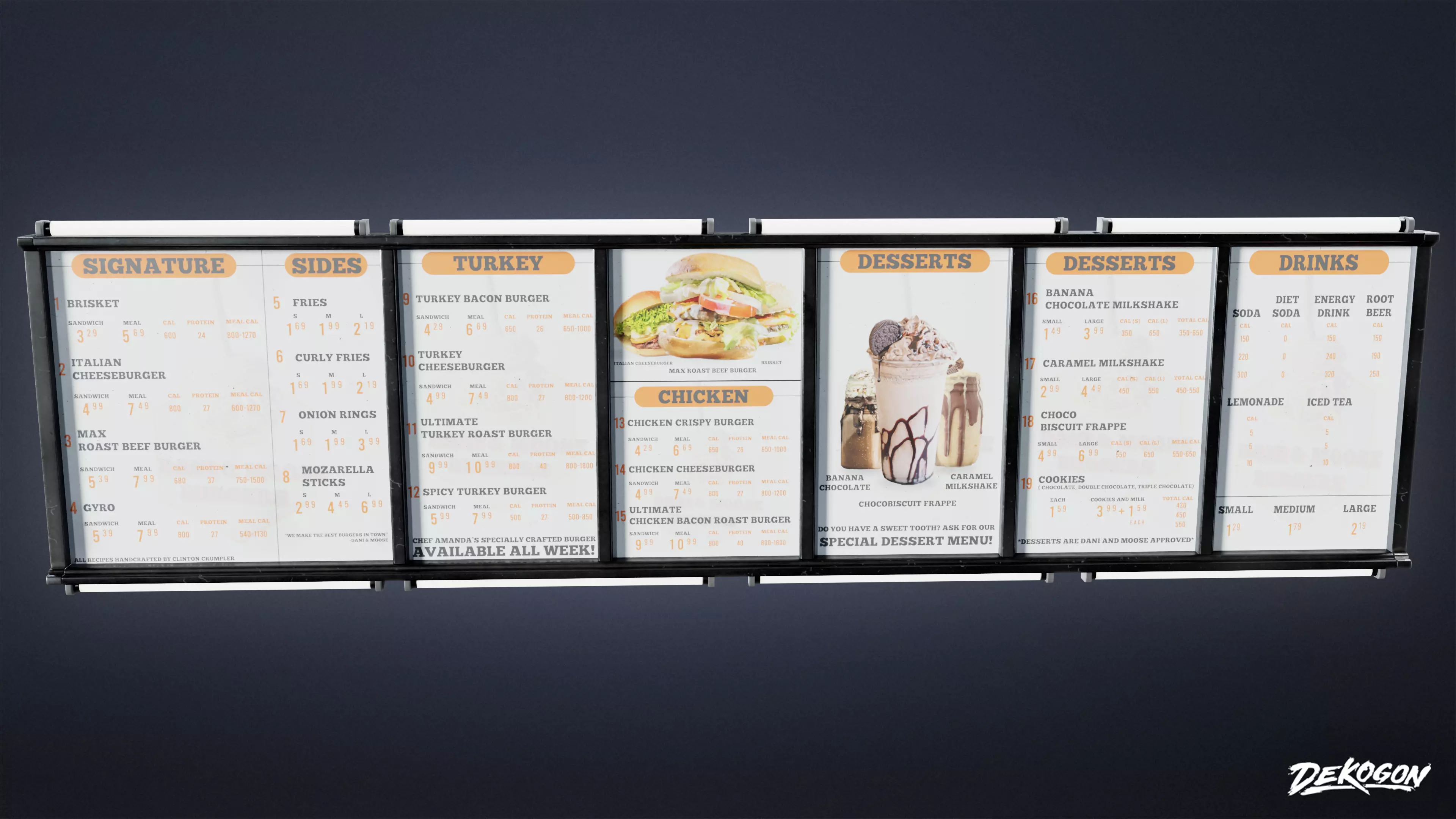 SHOPPING AND GROCERY - Fast Food Menu 02 - LOW POLY Low-poly 3D model