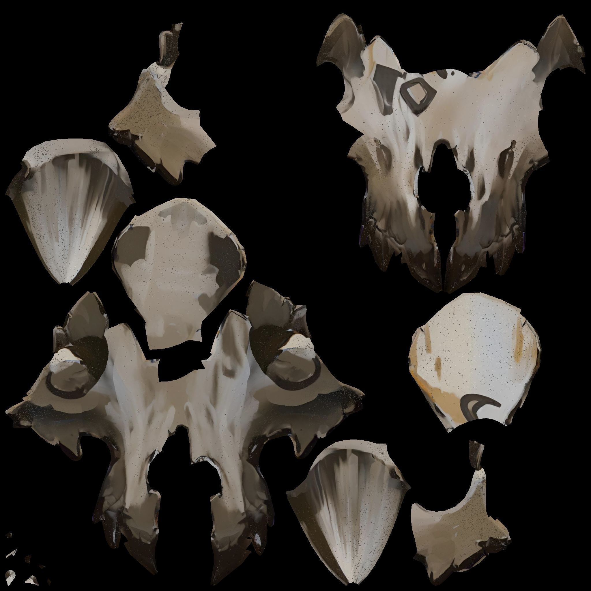 Maya sculptures Pack Low-poly 3D model_28