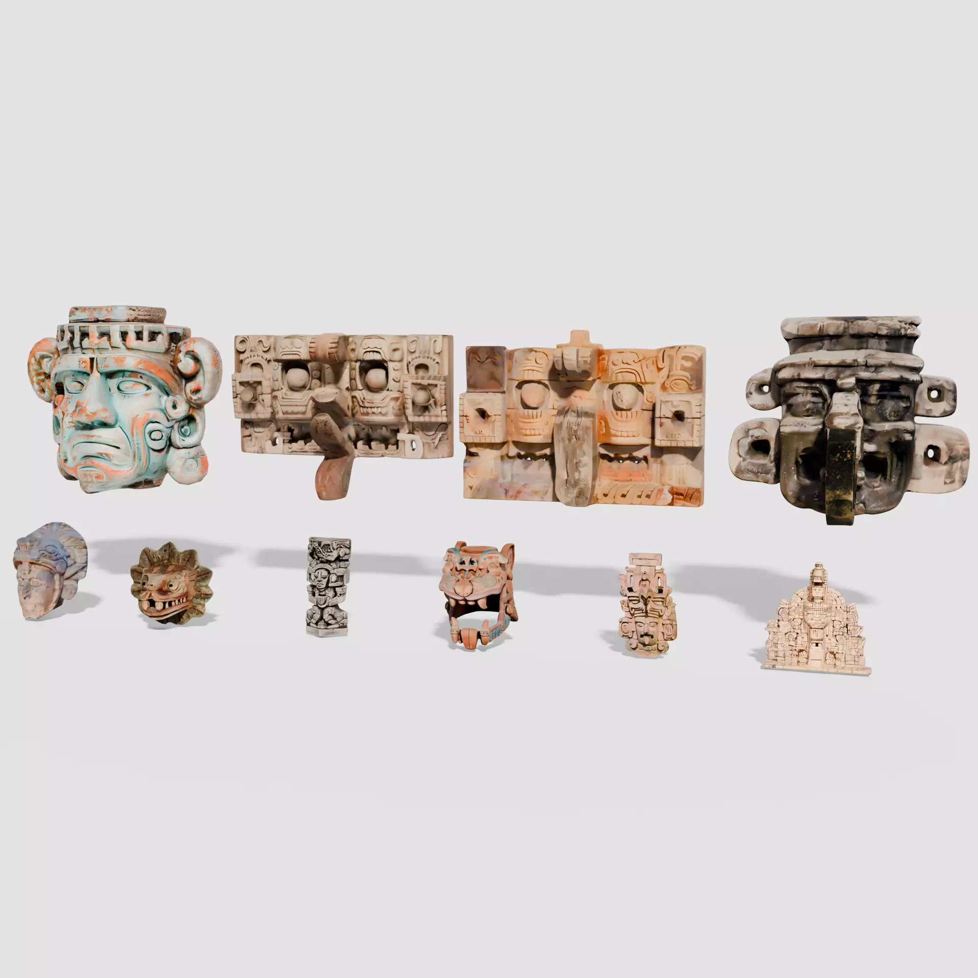 Maya sculptures Pack Low-poly 3D model_0